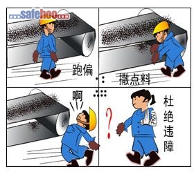 圖省事習(xí)慣性違章作業(yè)、釀惡果皮帶卷斷左胳臂
