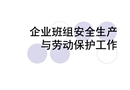 企業(yè)班組安全生產(chǎn)與勞動保護工作