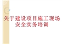 建設項目施工現(xiàn)場安全管理實務培訓