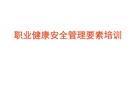 職業健康安全管理要素培訓
