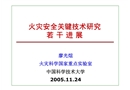 火災安全關鍵技術研究若干進展