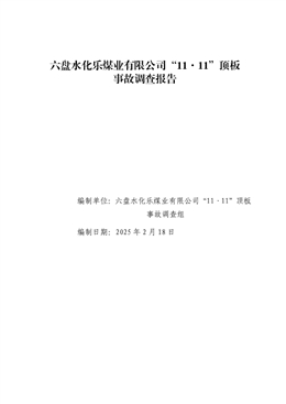 六盤水化樂煤業有限公司“11·11”頂板事故調查報告