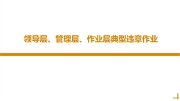 領導層、管理層、作業層典型違章作業
