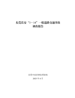 東莞長安“3·14”一般道路交通事故調查報告