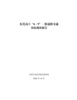 東莞高埗“6·9”一般道路交通事故調查報告