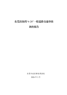 東莞濱海灣“6·20”一般道路交通事故調查報告