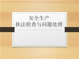 安全生產執法檢查與問題處理