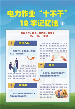 電力作業“十不干”19字記憶法宣教掛圖